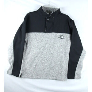Mackinac Island Renegade Club Sweater Mens Size Small Gray Fleck 1/4 Zip Fleece